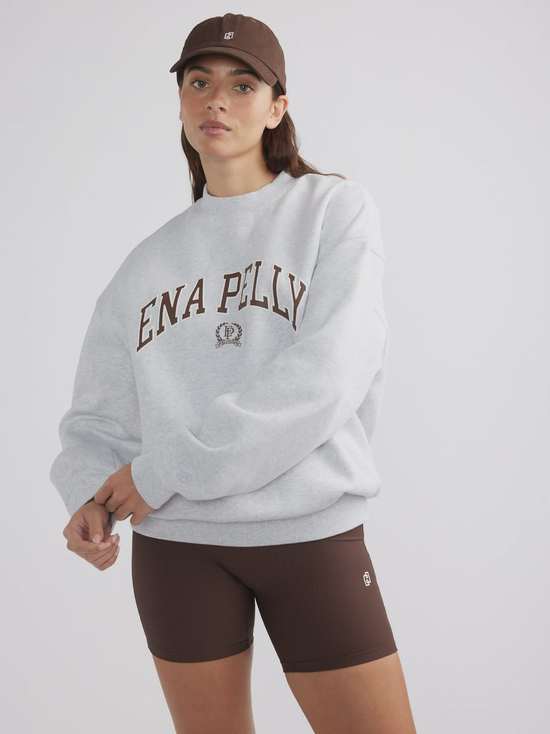 Ena Pelly Classic Collegiate Sweatshirt - White Marle