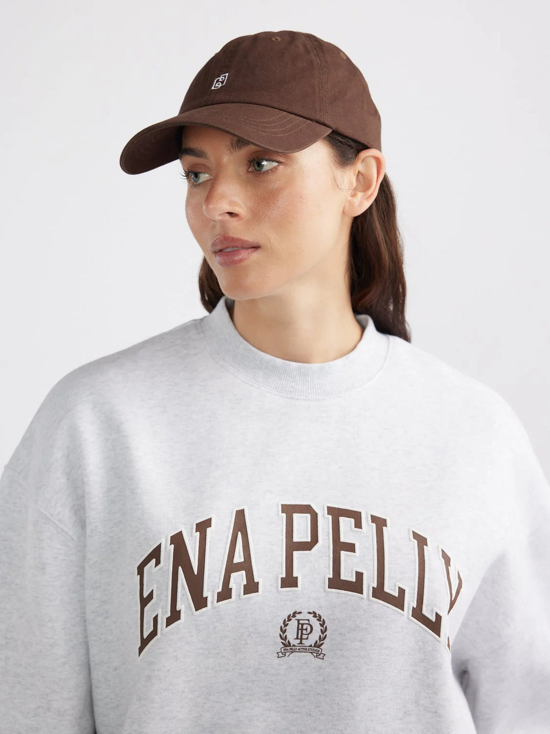 Ena Pelly Classic Collegiate Sweatshirt - White Marle