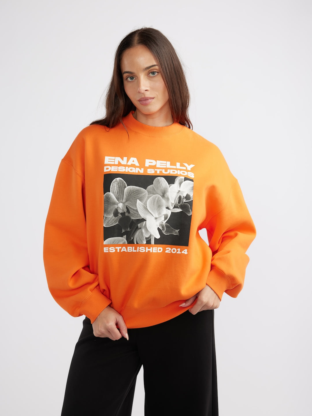 Ena Pelly Orchid Studios Sweatshirt - Mandarin