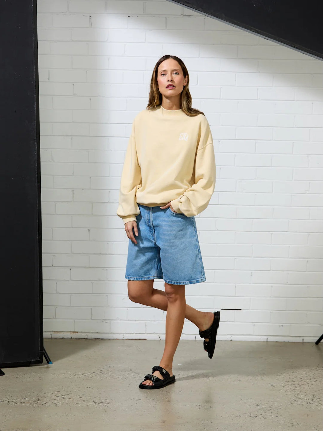 Ena Pelly Vintage Sport Sweatshirt - Lemon