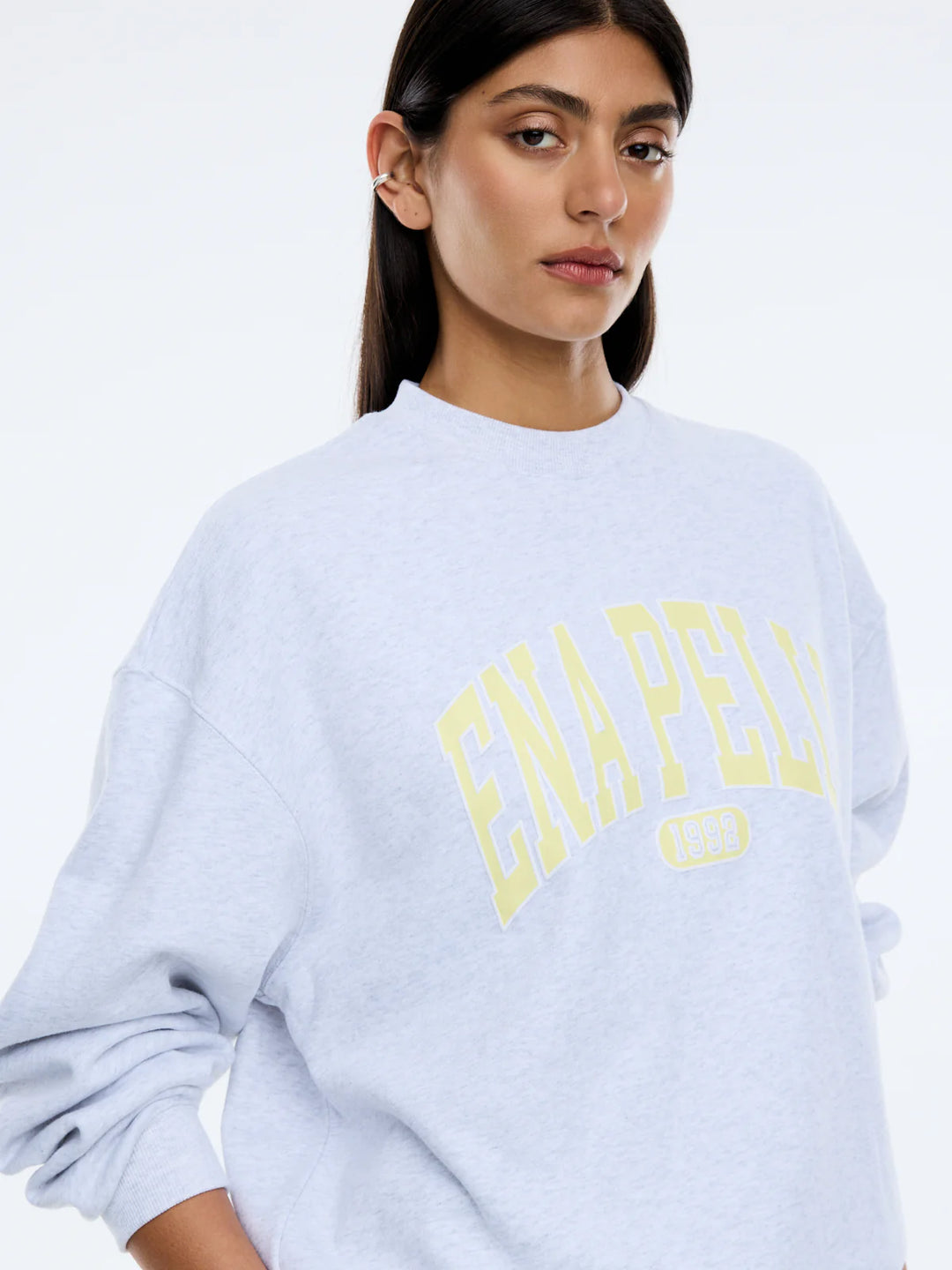 Ena Pelly Anniversary Sweatshirt-White Marle