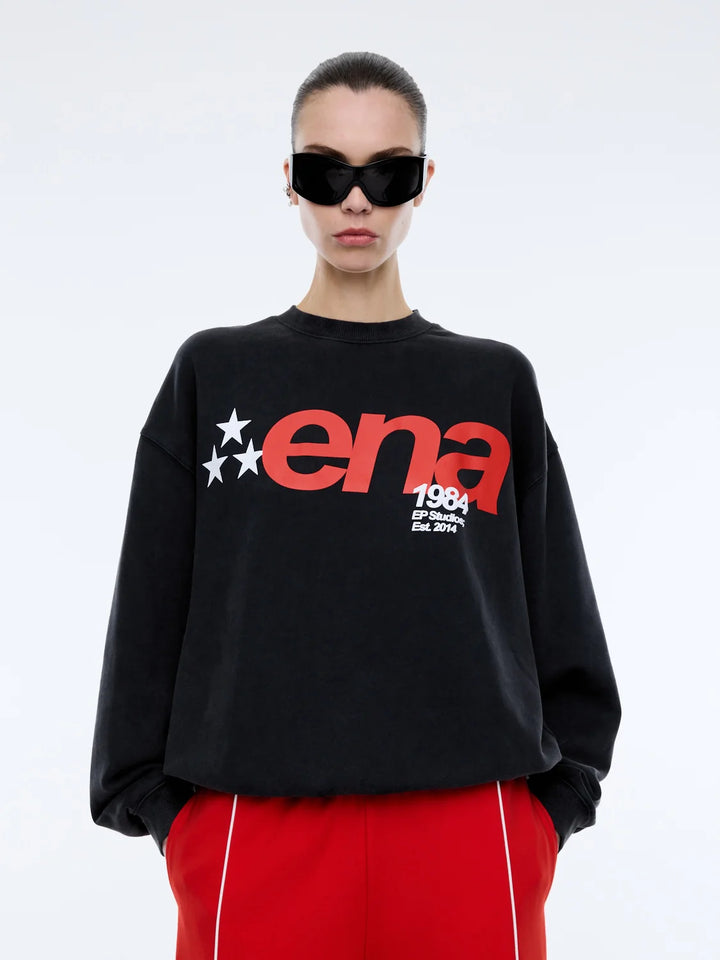 Ena Pelly Star Sweatshirt - Washed Charcoal