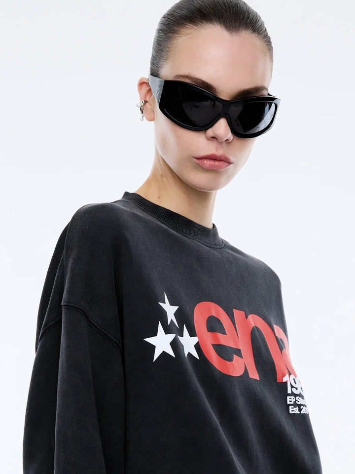 Ena Pelly Star Sweatshirt - Washed Charcoal
