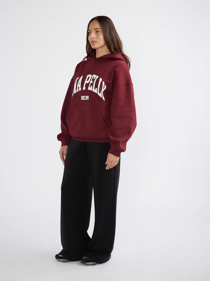Ena Pelly Varsity Hoodie - Burgundy