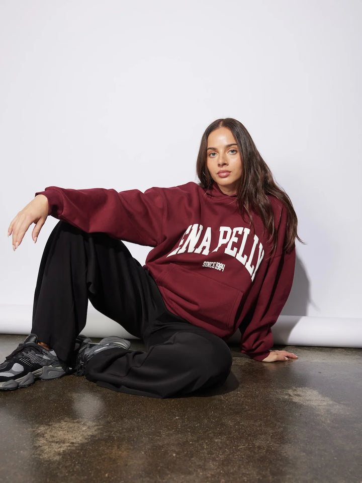 Ena Pelly Varsity Hoodie - Burgundy