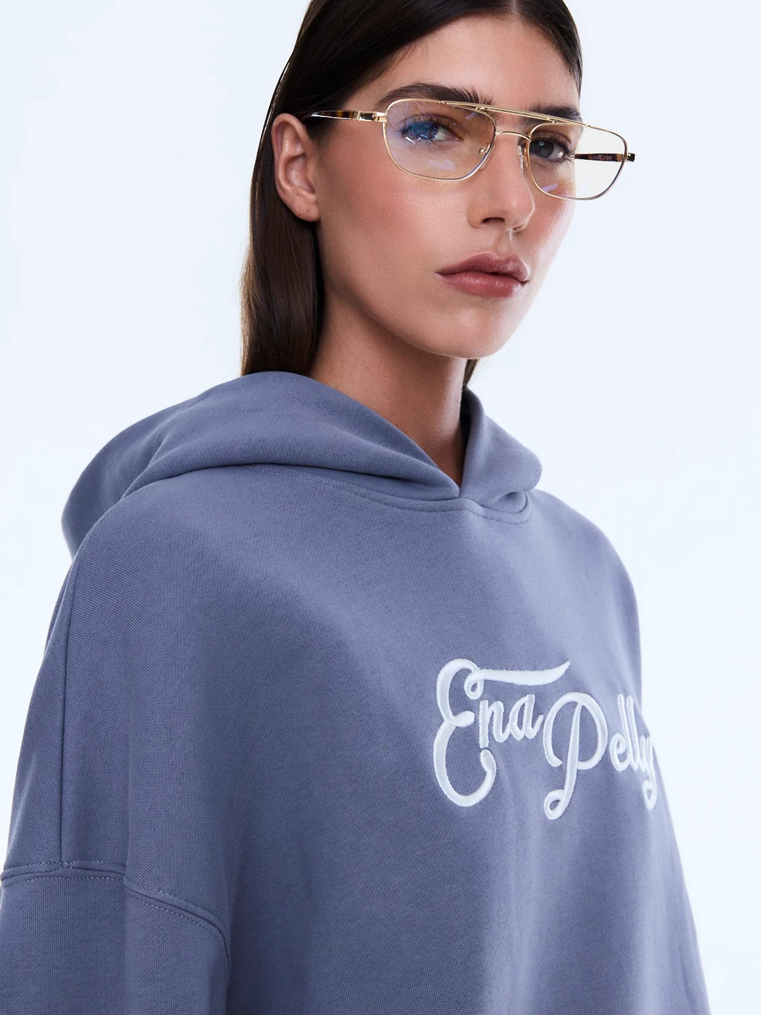 Ena Pelly Cassie Oversized Hoodie - Washed Grey
