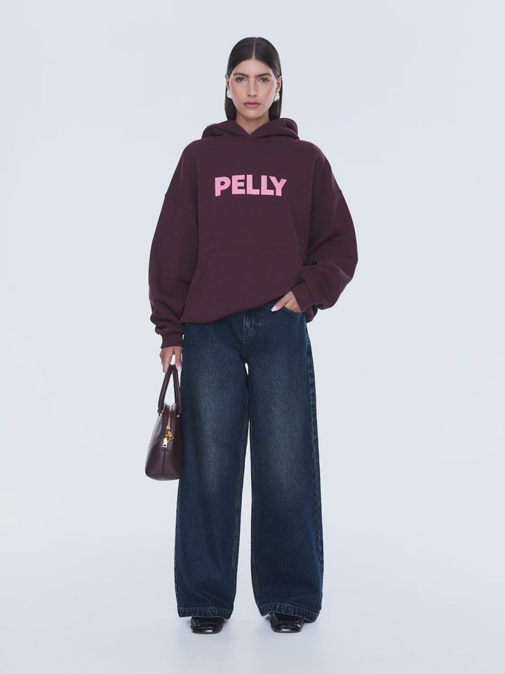 Ena Pelly Cassie Oversized Hoodie - Deep Cherry Red/Plum