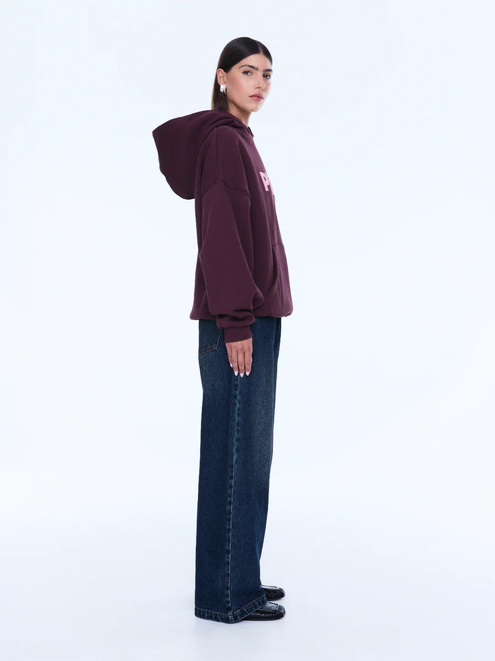Ena Pelly Cassie Oversized Hoodie - Deep Cherry Red/Plum