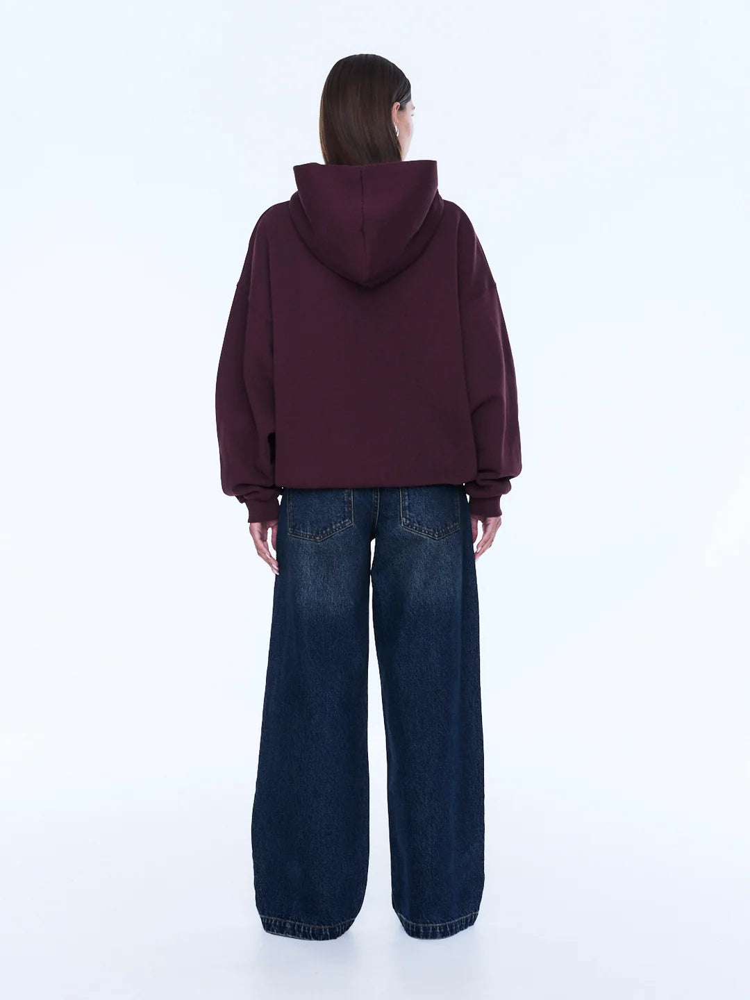 Ena Pelly Cassie Oversized Hoodie - Deep Cherry Red/Plum