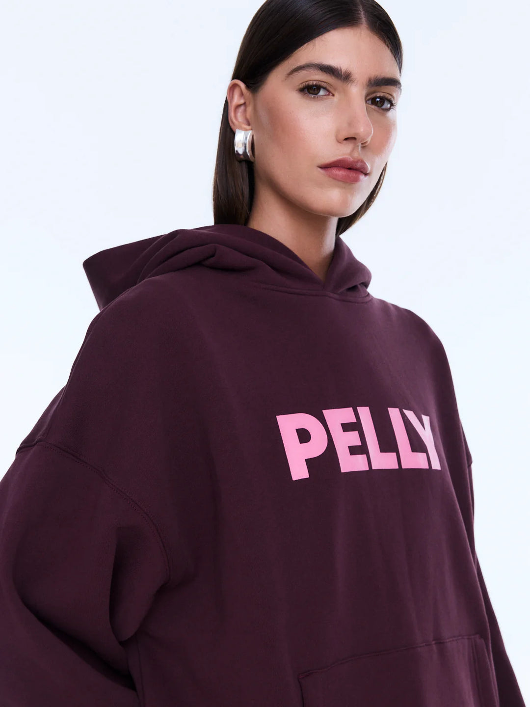 Ena Pelly Cassie Oversized Hoodie - Deep Cherry Red/Plum