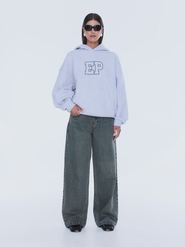 Ena Pelly Cassie Oversized Hoodie - Mid Grey Marle/EP