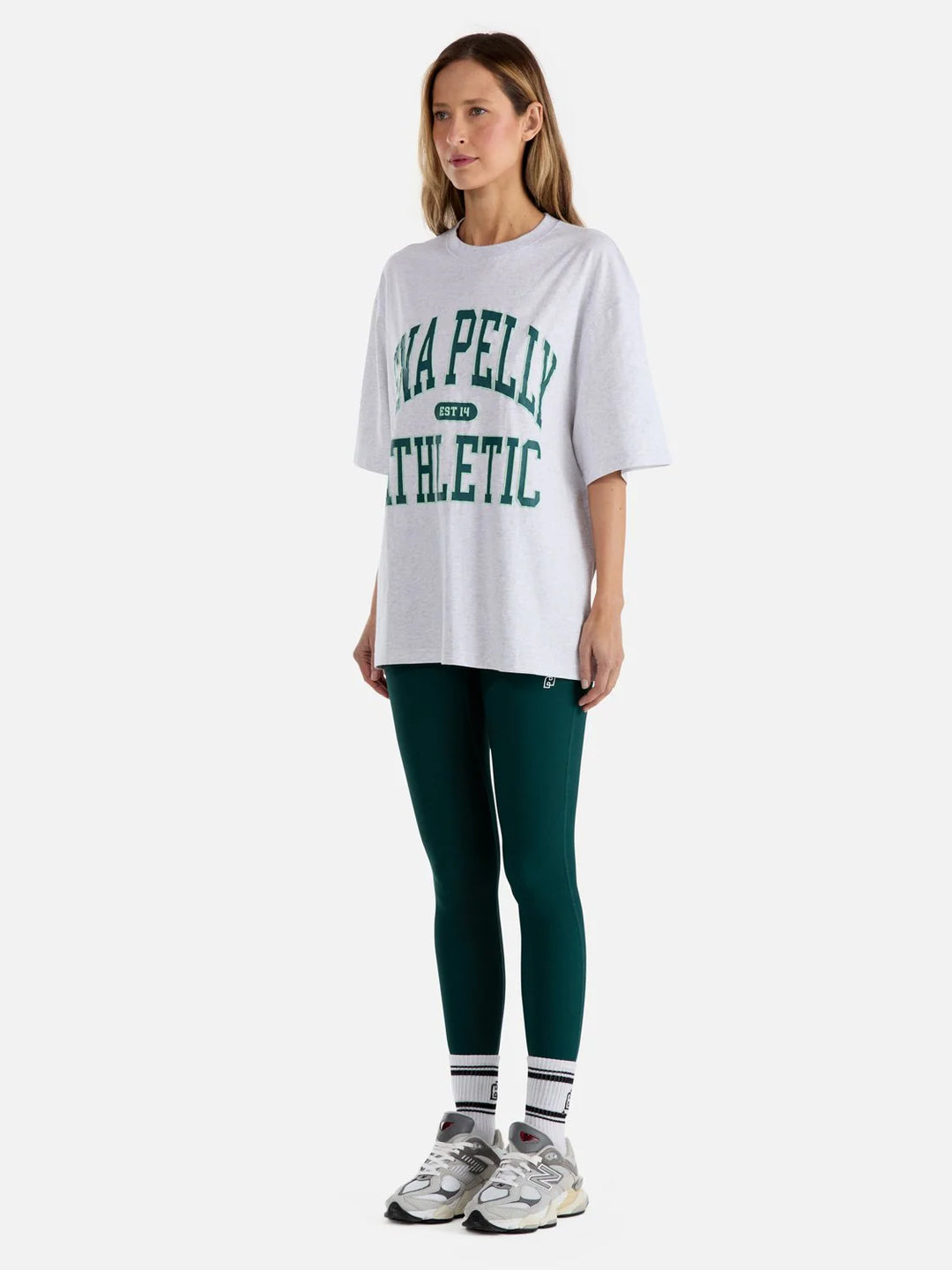 Ena Pelly Athletic Tee - White Marle