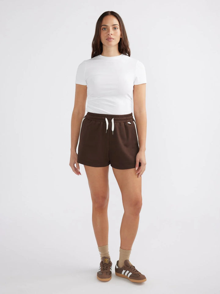 Ena Pelly Paloma Stripe Short - Mocha/Ecru