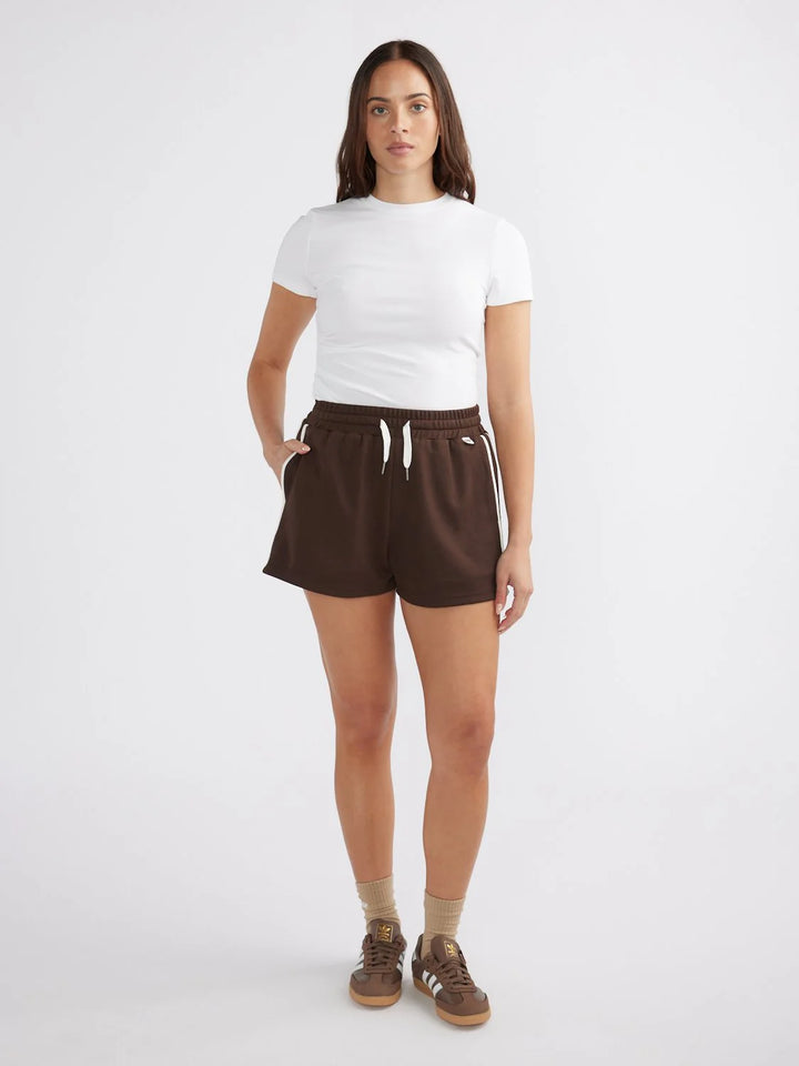 Ena Pelly Paloma Stripe Short - Mocha/Ecru