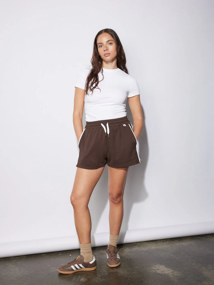 Ena Pelly Paloma Stripe Short - Mocha/Ecru
