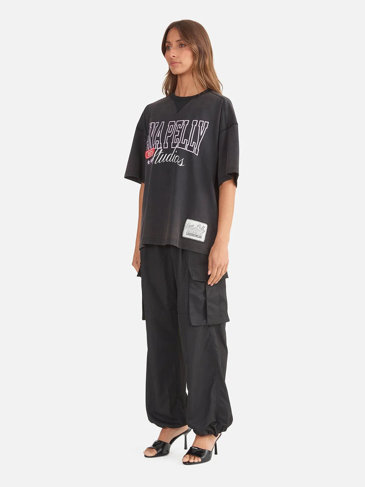 Ena Pelly EP Mix Oversized Tee - Washed Black