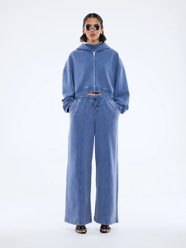 Ena Pelly Tia Cropped Zip Jacket - Indigo Wash