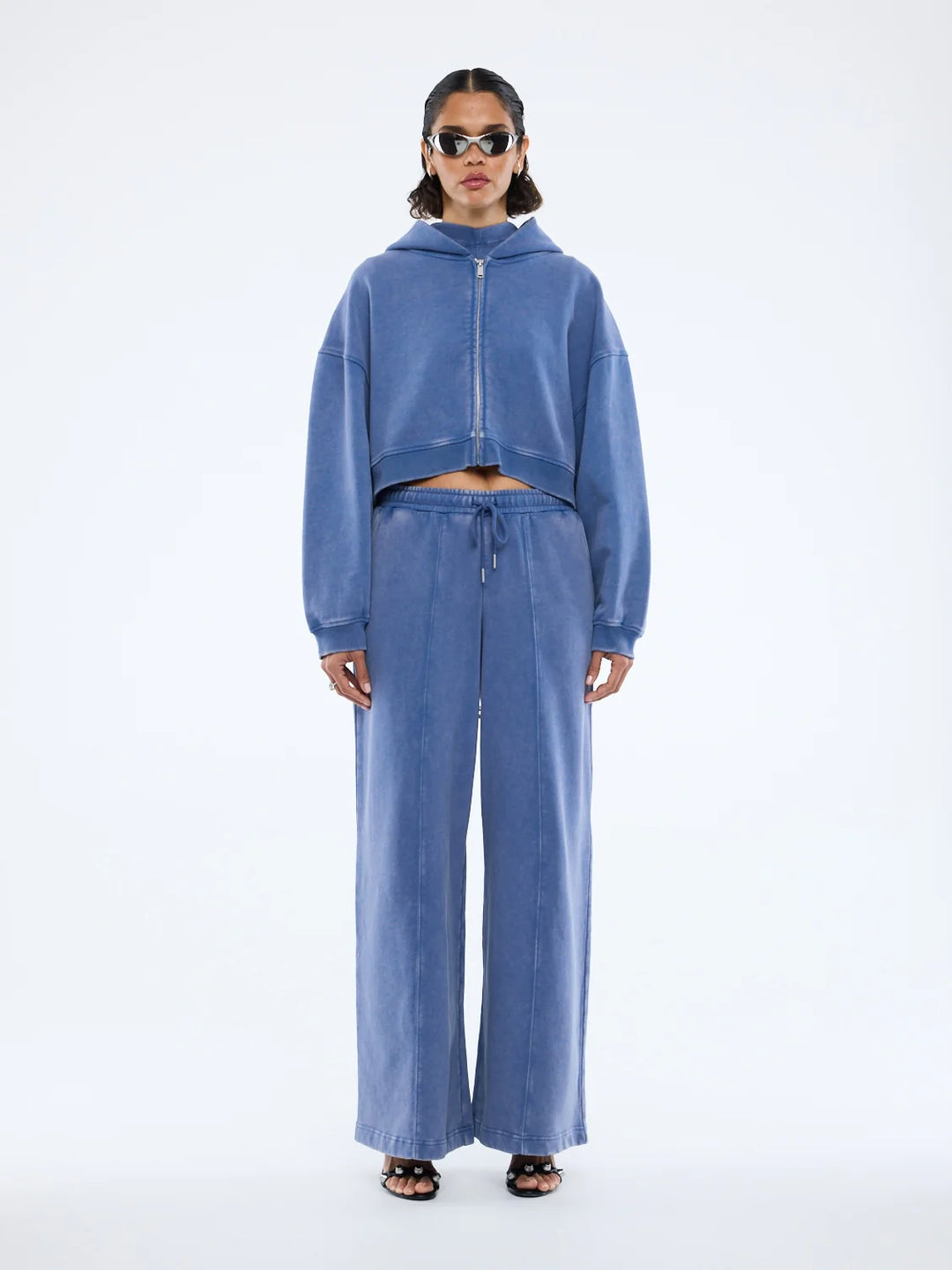 Ena Pelly Tia Cropped Zip Jacket - Indigo Wash