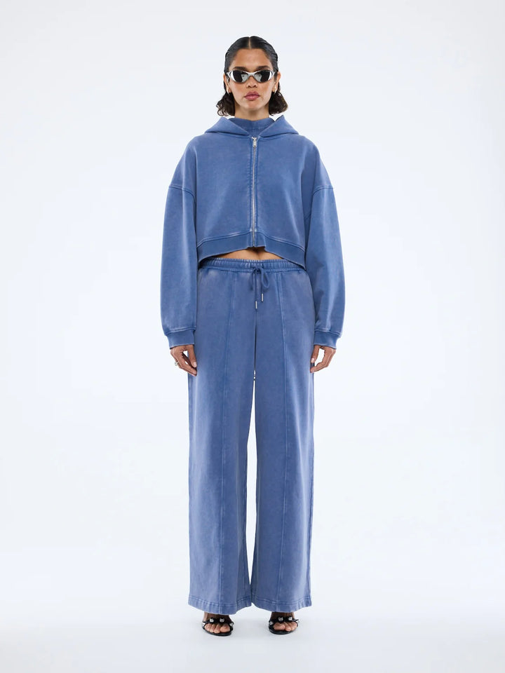 Ena Pelly Tia Cropped Zip Jacket - Indigo Wash