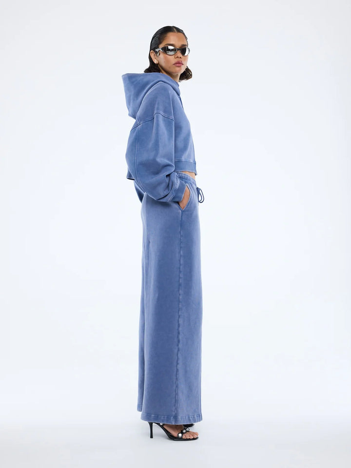 Ena Pelly Tia Cropped Zip Jacket - Indigo Wash