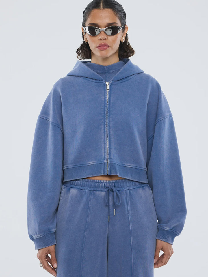 Ena Pelly Tia Cropped Zip Jacket - Indigo Wash