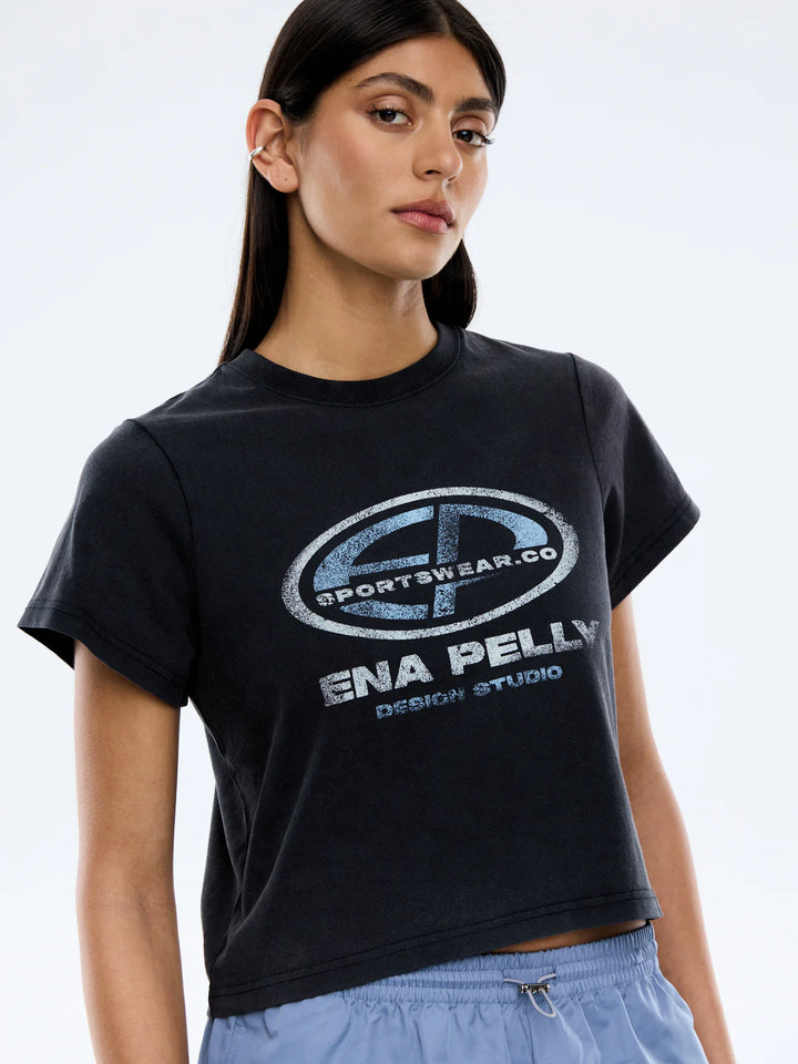 Ena Pelly EP Vintage Baby Tee-Vintage Black