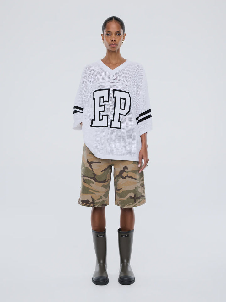 Ena Pelly Harper Crochet Jersey- Vintage White