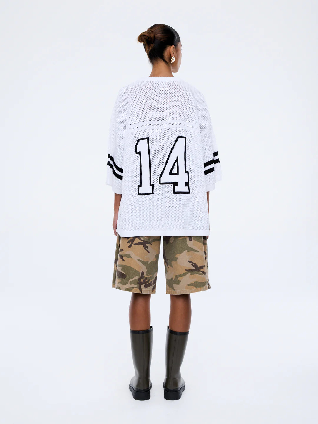 Ena Pelly Harper Crochet Jersey- Vintage White