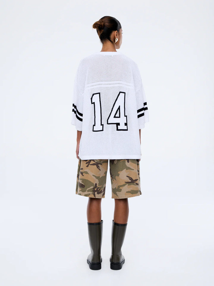 Ena Pelly Harper Crochet Jersey- Vintage White