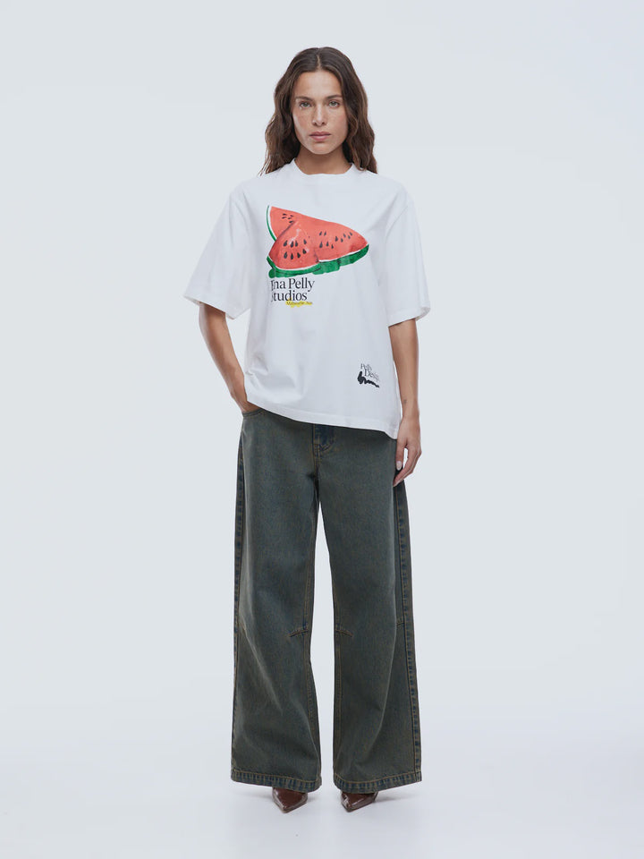 Ena Pelly Watermelon Tee - Vintage White