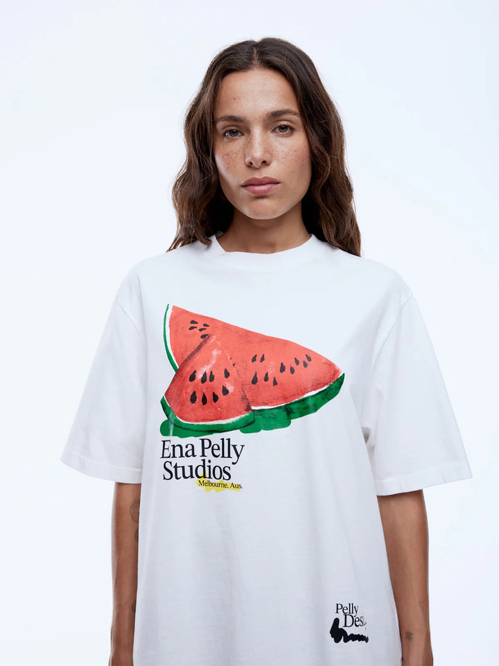 Ena Pelly Watermelon Tee - Vintage White