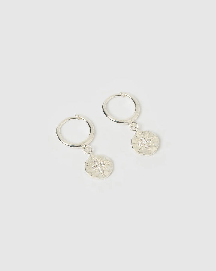 Arms Of Eve Estrella Silver & Zircon Hoop Huggies