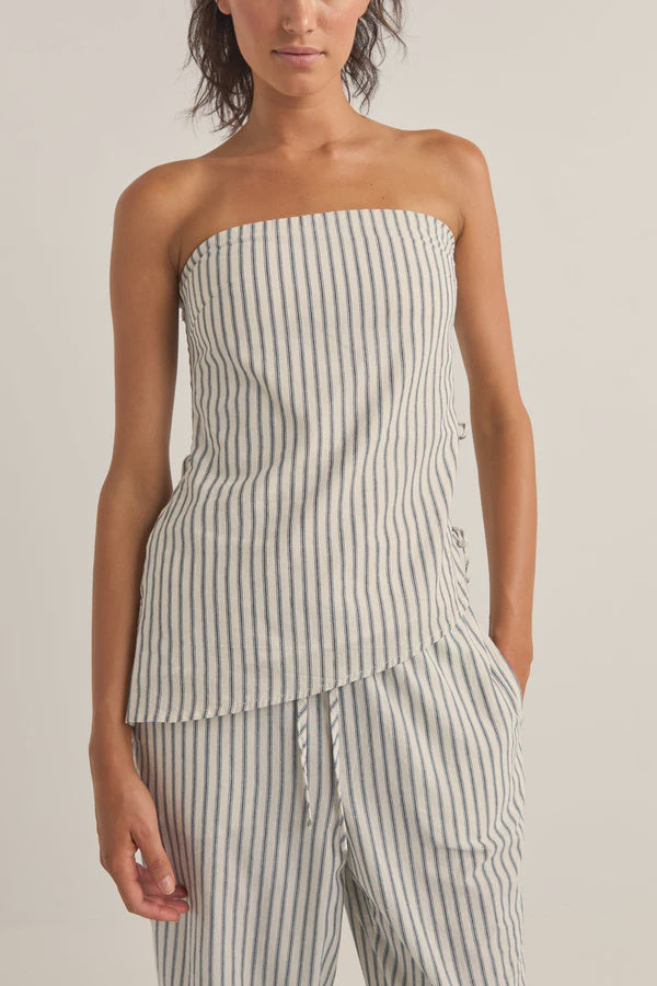 Rhythm Frankie Strapless Top - Navy Stripe