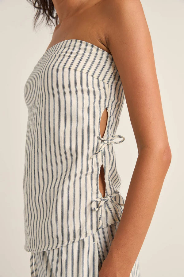 Rhythm Frankie Strapless Top - Navy Stripe