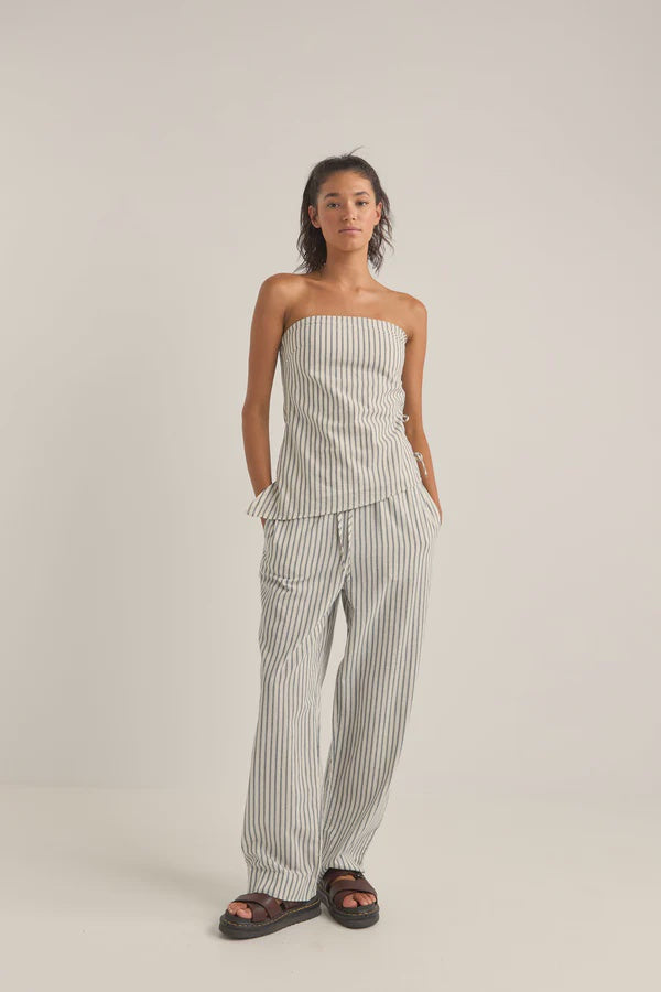 Rhythm Frankie Elastic Pant - Navy Stripe