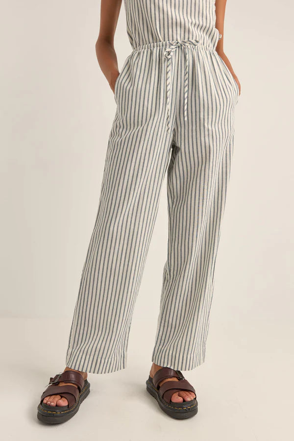 Rhythm Frankie Elastic Pant - Navy Stripe