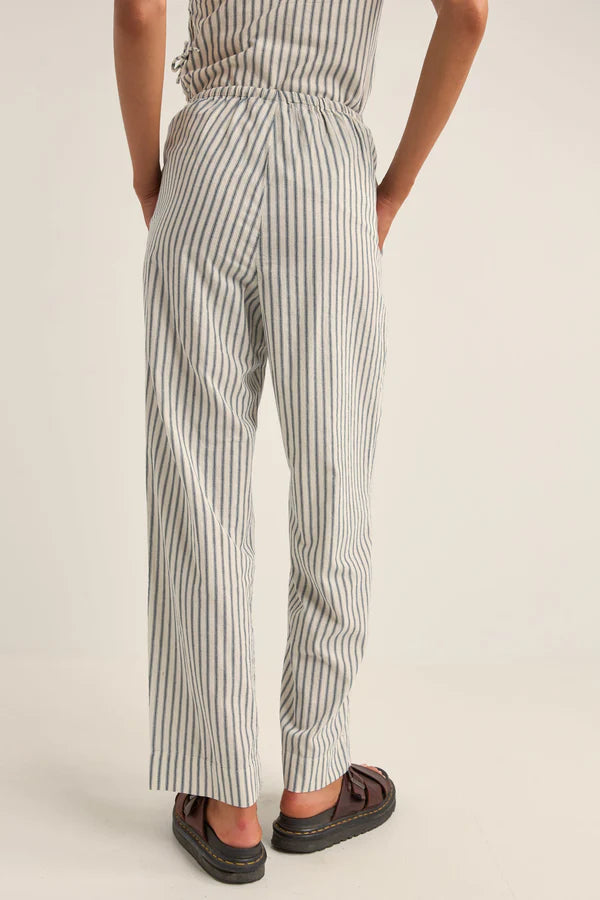 Rhythm Frankie Elastic Pant - Navy Stripe