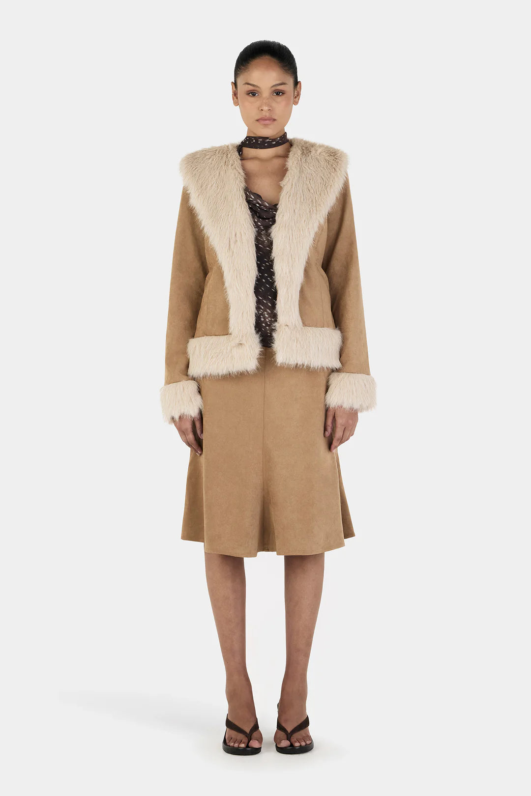 Ownley Fifi Coat - Tan/Cream