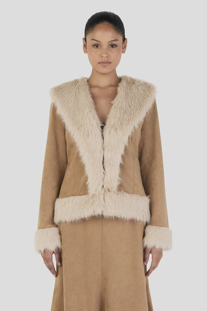 Ownley Fifi Coat - Tan/Cream