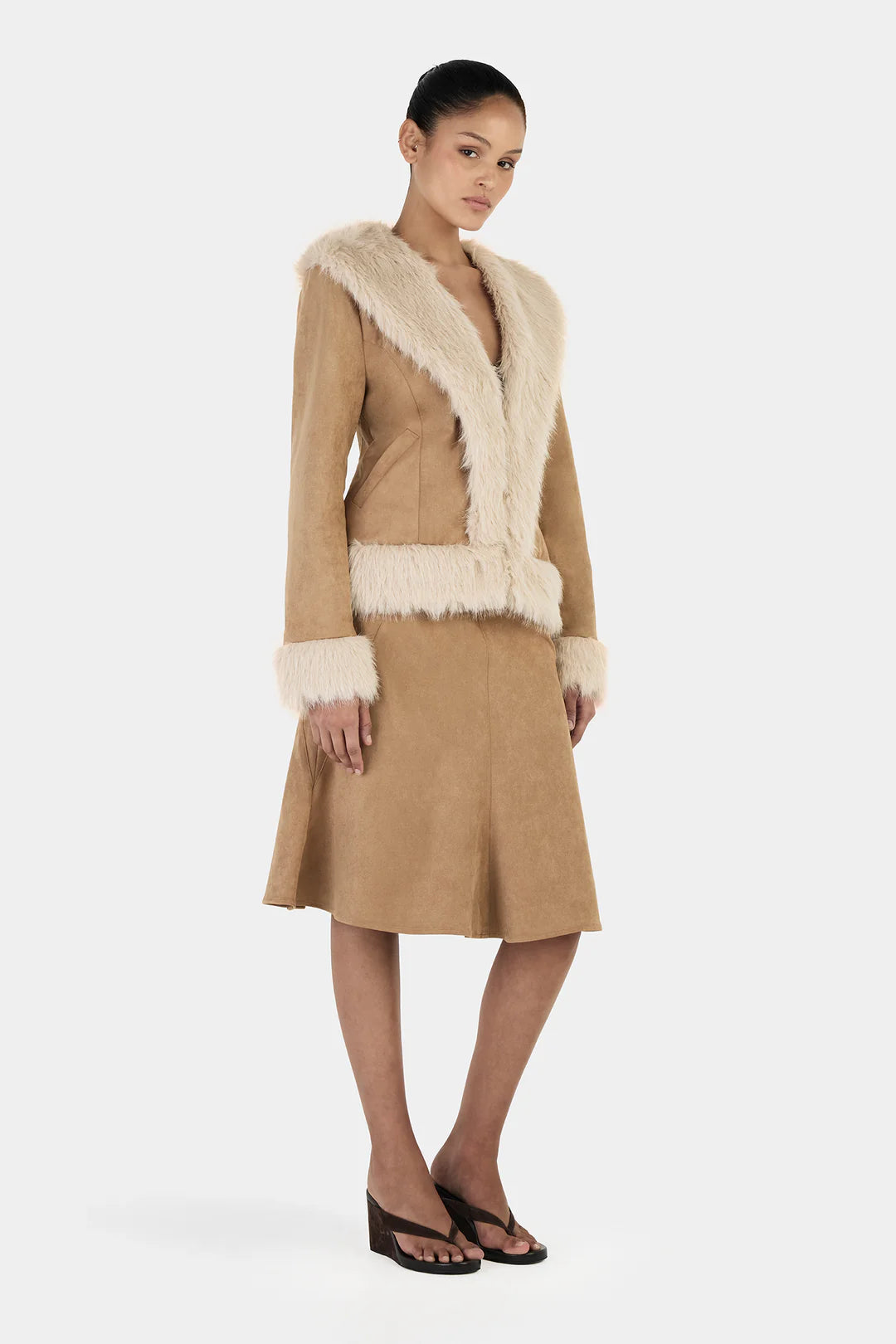Ownley Fifi Coat - Tan/Cream