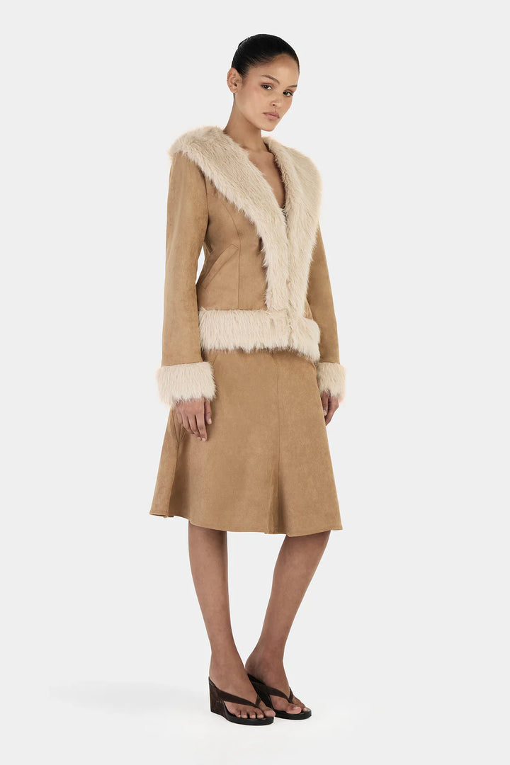 Ownley Fifi Coat - Tan/Cream
