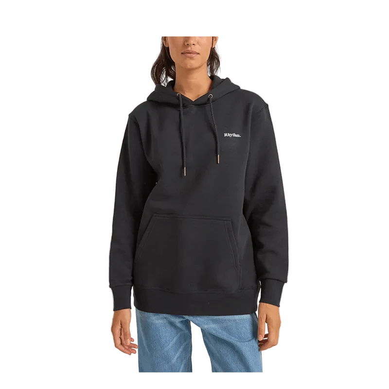 Rhythm Logo Boyfriend Fleece Hood - Black