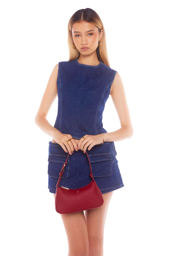 Peta + Jain Gabi Small Shoulder Bag - Cherry Pebble Gold