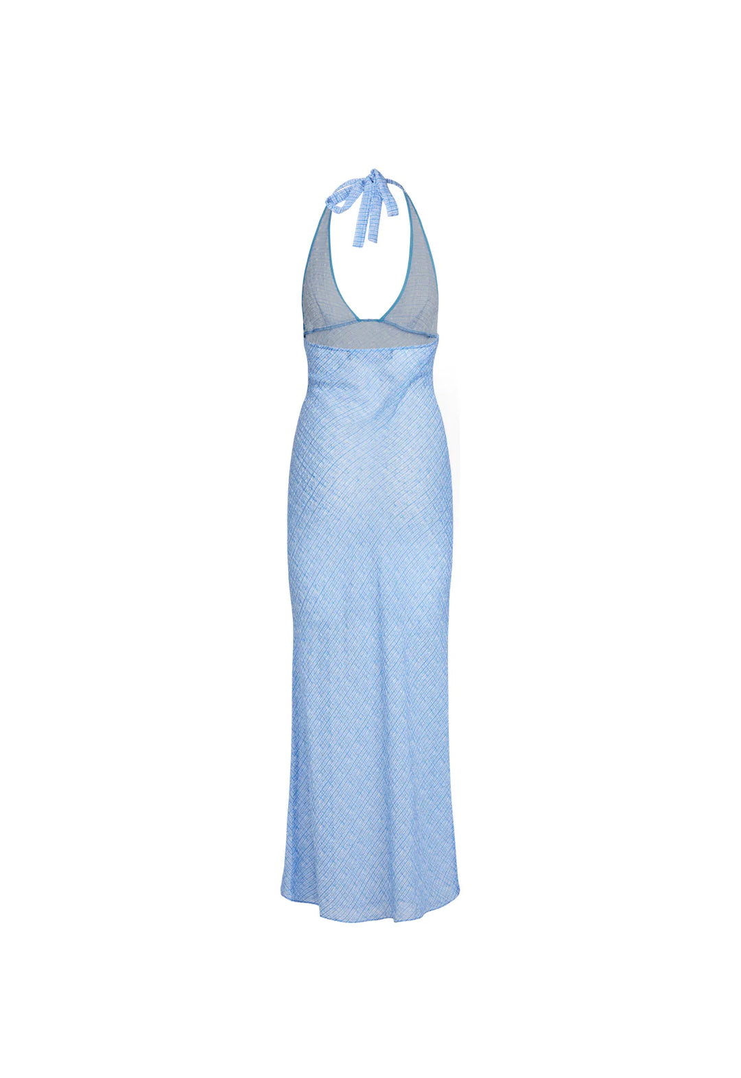 lioness carrie halter dress LIONESS Carrie Halter Dress Blue Check