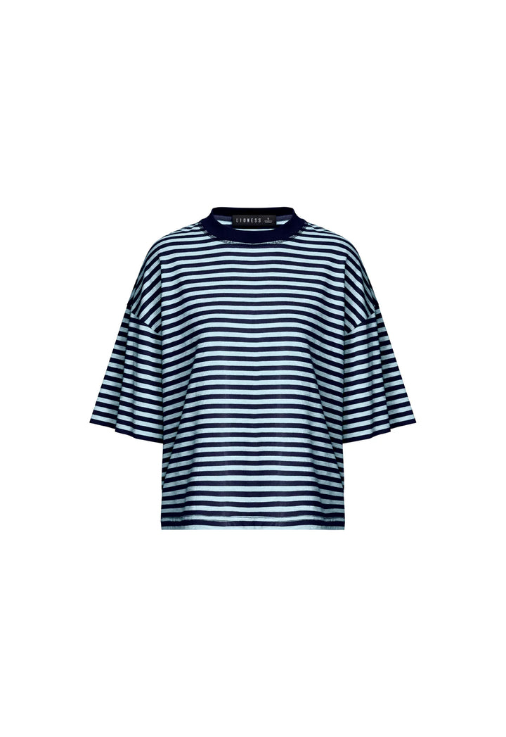 Lioness Bloom Short Sleeve - Navy Sea Stripe