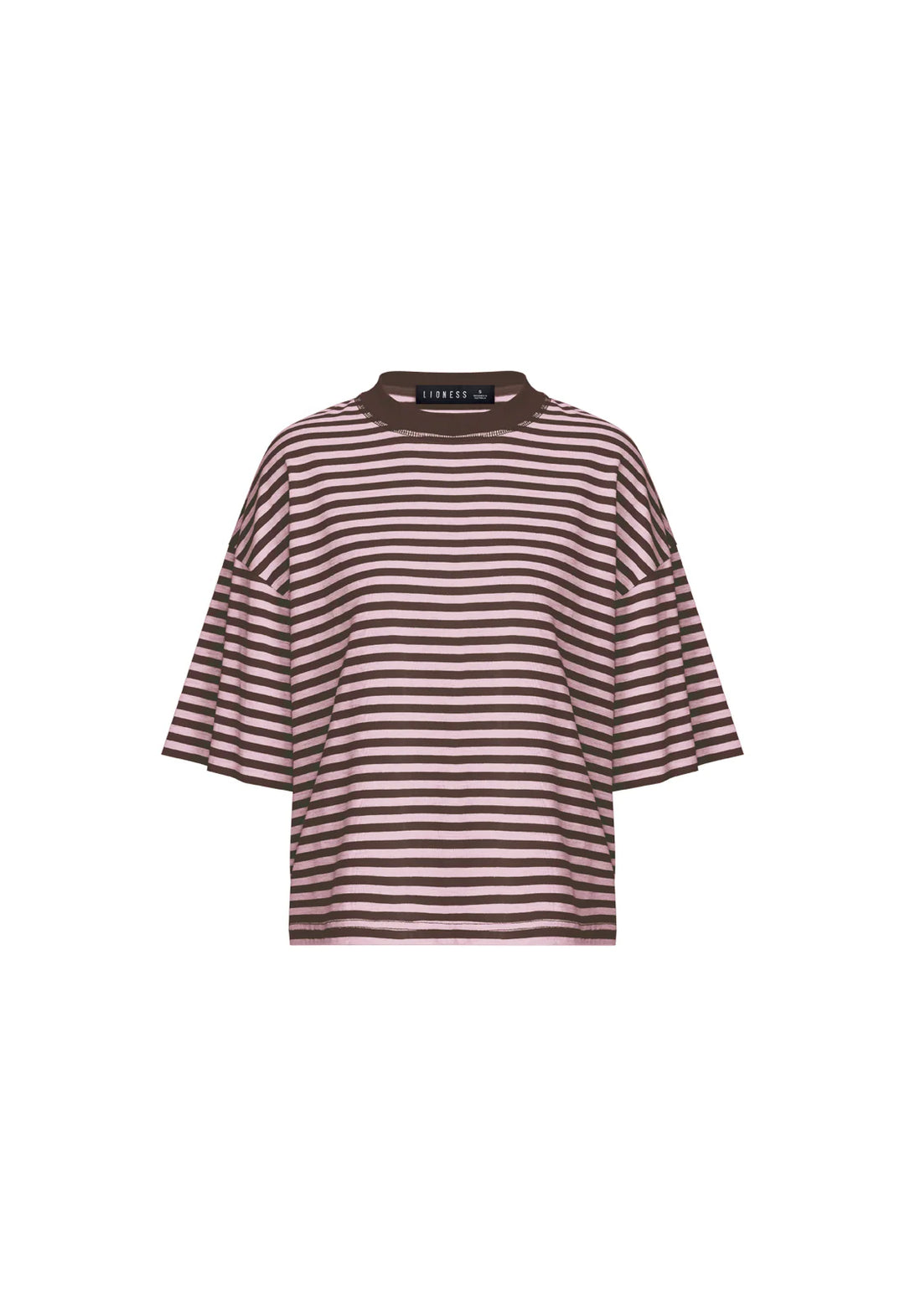 Lioness Bloom Short Sleeve - Chocolate Blush Stripe