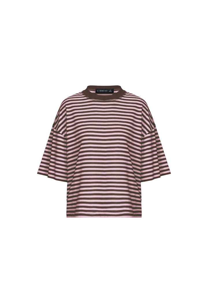 Lioness Bloom Short Sleeve - Chocolate Blush Stripe