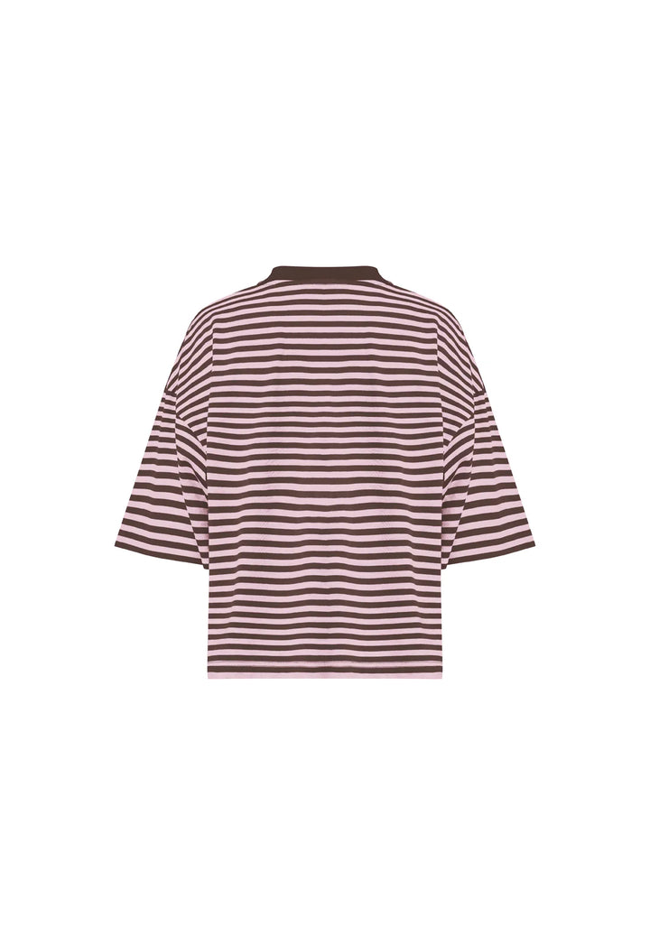 Lioness Bloom Short Sleeve - Chocolate Blush Stripe