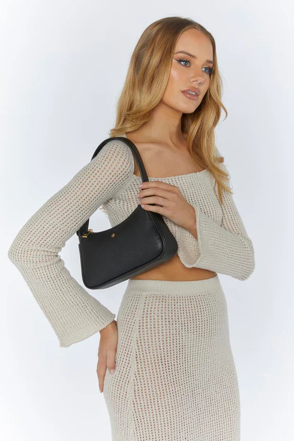 Peta + Jain Gabi Small Shoulder Bag - Black Pebble Gold