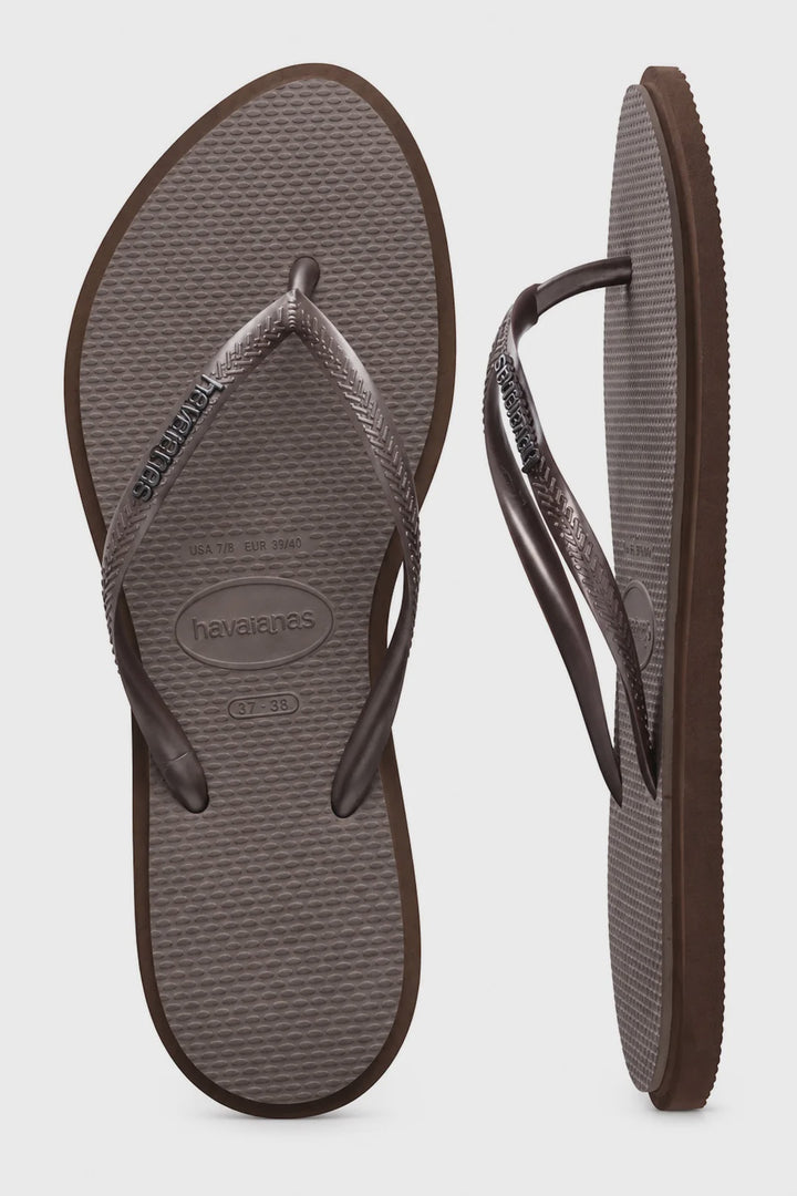 Havaiana Slim Point Thong - Coffee/Fog